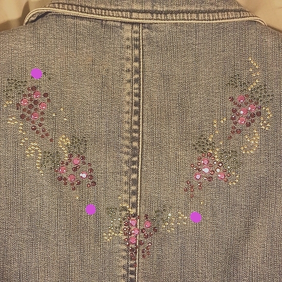 L VINTAGE PENDELTON Denim Rhinestone Jean Jacket - Picture 13 of 14